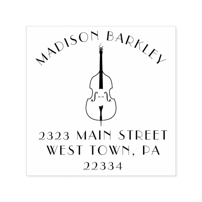 Tampon Auto-encreur Musicien de basse debout Musique enseignant Jazz B (Design)