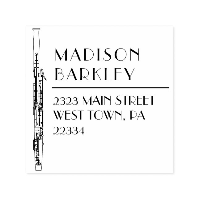 Tampon Auto-encreur Musicien de basson professeur de musique Woodwind (Design)