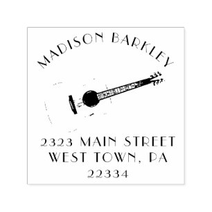 Tampon Auto-encreur Musicien de guitare acoustique professeur de musiq