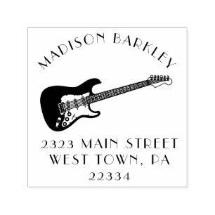 Tampon Auto-encreur Musicien de guitare électrique professeur de musi