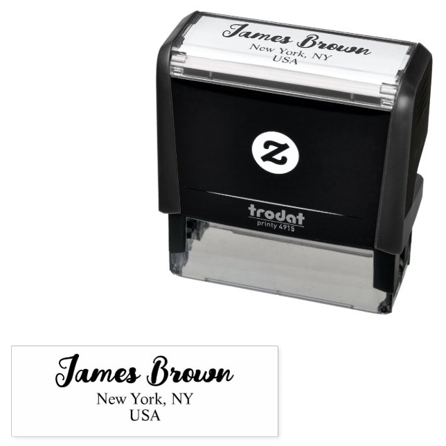 Tampon Auto-encreur Name & City Return Stamp (En situation)