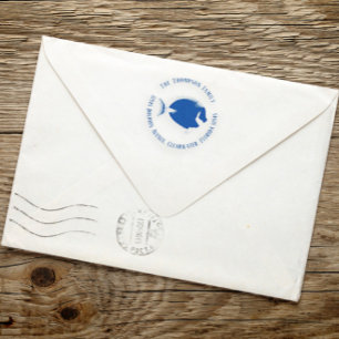 Tampon Auto-encreur Nature Botanique Retour Adresse Poisson tropical