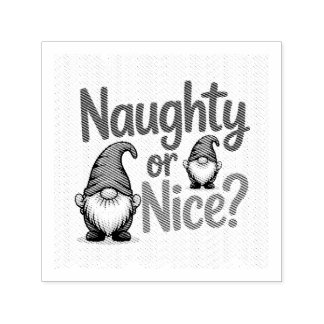 Tampon Auto-encreur Naughty or Nice Christmas Graphic: Cute Gnomes