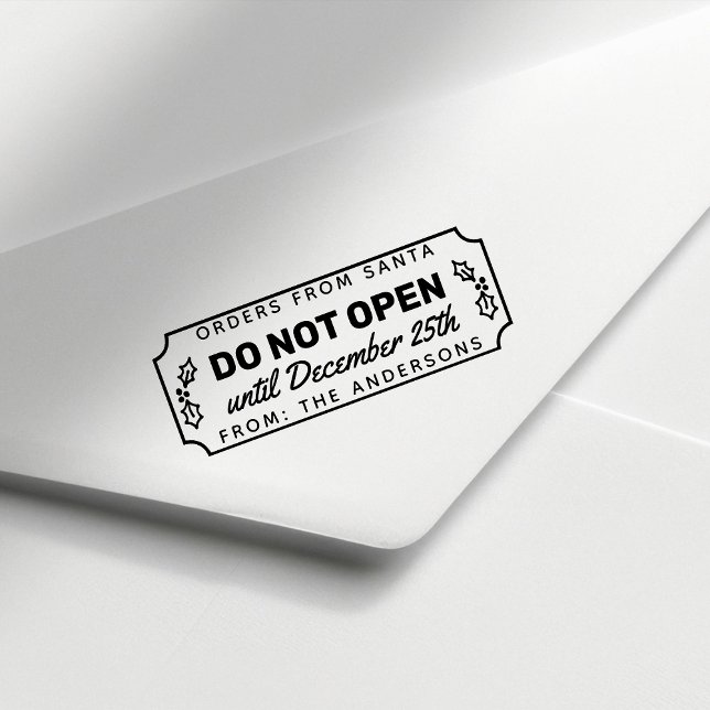 Tampon Auto-encreur Ne pas ouvrir jusqu'au 25 décembre Noël (Créateur téléchargé)