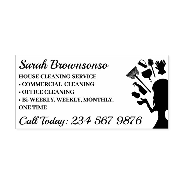 Tampon Auto-encreur Nettoyage noir élégant (Design)