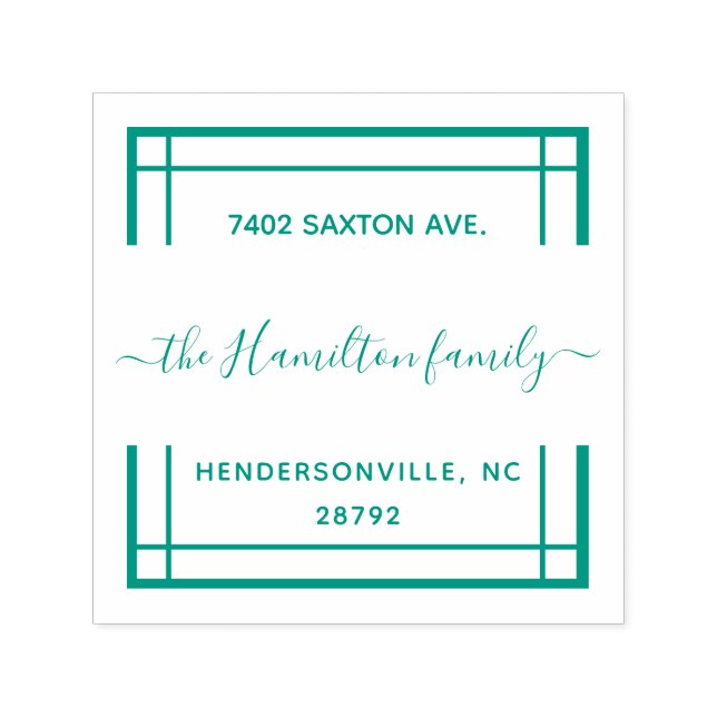 Tampon Auto-encreur Nettoyer le nom de famille du Carré (Design)