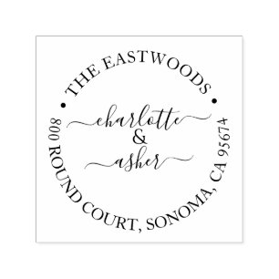 Tampon Auto-encreur Newlyweds Nom de famille Adresse de retour