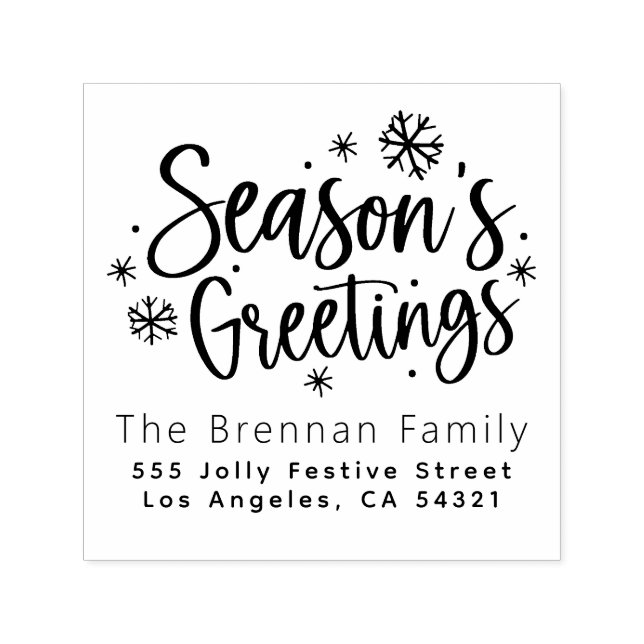 Tampon Auto-encreur Nice Joyeux Noël Nom de famille Adresse de retour (Design)