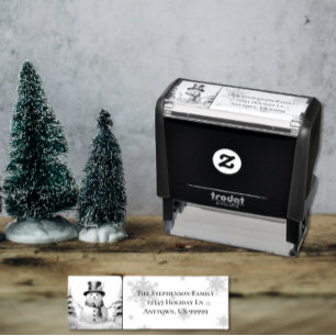 Tampon Auto-encreur Noël de la forêt d'hiver