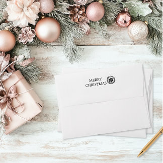 Tampon Auto-encreur Noël floral vintage