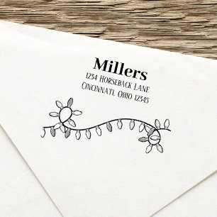 Tampon Auto-encreur Noël mignon Whimsical Jeu de Chaînes Lumières