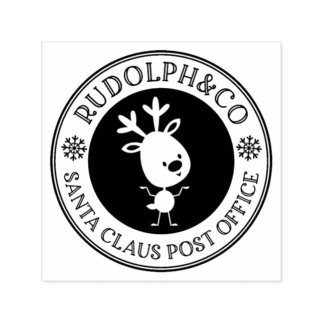 Tampon Auto-encreur Noël Reindeer Santa Claus Poste (Design)