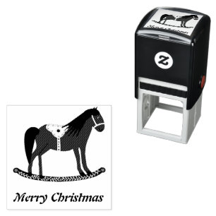 Tampon Auto-encreur Noël scandinave Cheval Rocse Custom