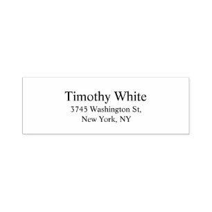 Tampon Auto-encreur Noir & Blanc Plain Élégant Lisible Moderne