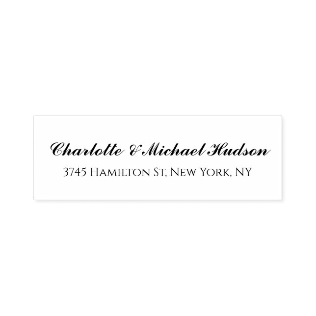 Tampon Auto-encreur Noir Blanc Script Créatif Élégant Famille (Design)