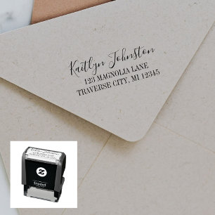 Tampon Auto-encreur Nom complet Fancy Return Address Self-inking Timbr