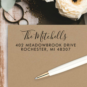 Tampon Auto-encreur Nom dans l'adresse de retour du script lettres à 