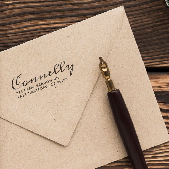 Tampon Auto-encreur Nom Dans Script & Adresse (Créateur téléchargé)