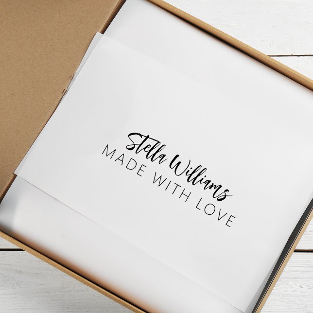 Tampon Auto-encreur Nom De Calligraphie Moderne Fabriqué Avec Amour (Modern Calligraphy Name Made With Love Self-inking Stamp)