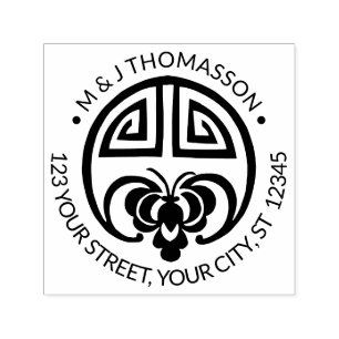 Tampon Auto-encreur Nom de chauve-souris chinois Adresse de retour