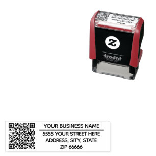 Tampon Auto-encreur Nom de code QR personnalisé Adresse de retour Timb