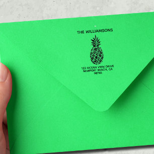 Tampon Auto-encreur Nom de famille Ananas Adresse de retour