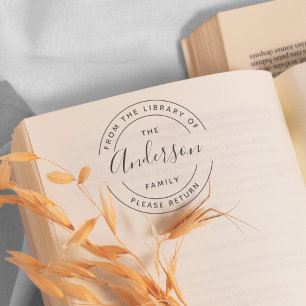 Tampon Auto-encreur Nom de famille   Créez votre propre livre de bibli