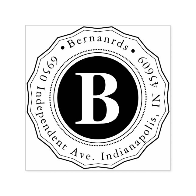 Tampon Auto-encreur Nom de famille de conception arrondie unique (Design)