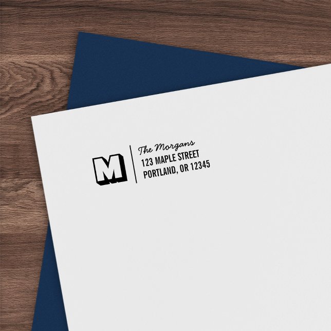 Tampon Auto-encreur Nom de famille de la police de caractères Monogram (Créateur téléchargé)