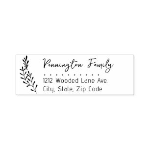 Tampon Auto-encreur Nom de famille de la succursale Script Adresse de