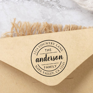 Tampon Auto-encreur Nom de famille de script personnalisé Adresse de r