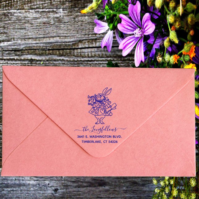 Tampon Auto-encreur Nom de famille de script personnalisé Adresse de r (Créateur téléchargé)