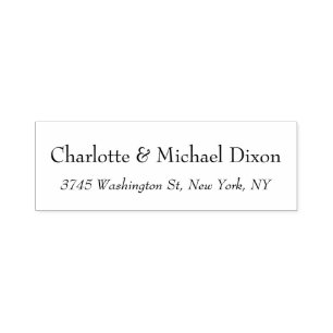 Tampon Auto-encreur Nom de famille élégant et stylé noir et blanc clas