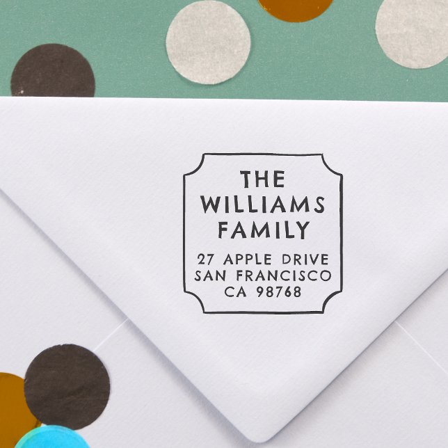 Tampon Auto-encreur Nom de famille en gras et adresse de retour du cad (Rubber Stamp Mock-up)