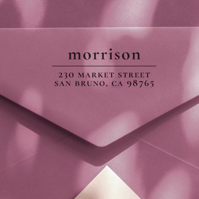 Tampon Auto-encreur Nom de famille en minuscules gras et adresse de re (Rubber Stamp Mock-up)