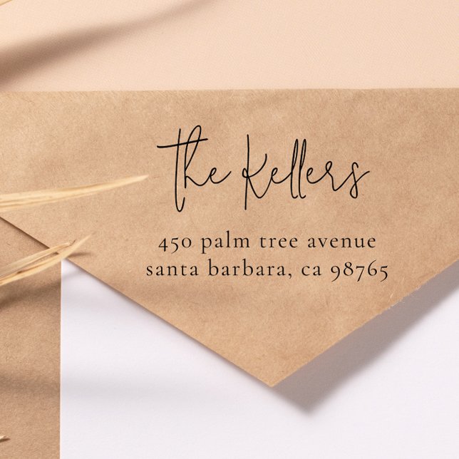 Tampon Auto-encreur Nom de famille et adresse de résidence minimaux mo (Créateur téléchargé)