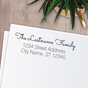 Tampon Auto-encreur Nom de famille et adresse de retour personnalisés