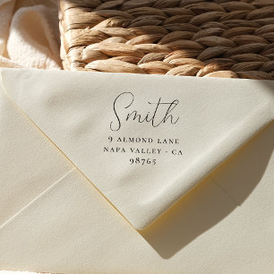 Tampon Auto-encreur Nom de famille minimal Lettrage Adresse de retour