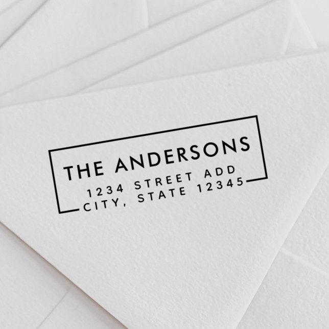 Tampon Auto-encreur Nom de famille minimal moderne Adresse de retour (Créateur téléchargé)
