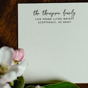 Tampon Auto-encreur Nom de famille Nom personnalisé Adresse de retour