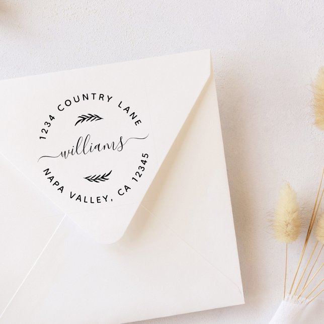 Tampon Auto-encreur Nom de famille personnalisé Adresse de retour (Créateur téléchargé)