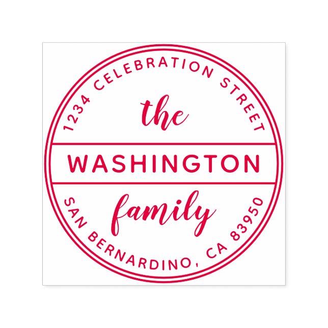 Tampon Auto-encreur Nom de famille personnalisé Adresse de retour (Design)