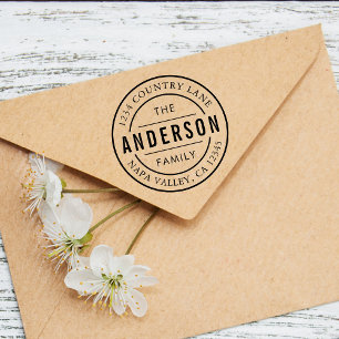 Tampon Auto-encreur Nom de famille personnalisé   Créez vos propres ad