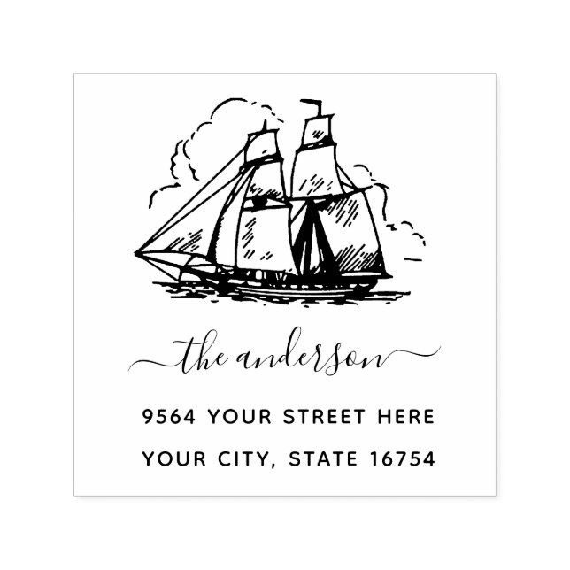 Tampon Auto-encreur Nom de famille personnalisé Signature Adresse de r (Design)