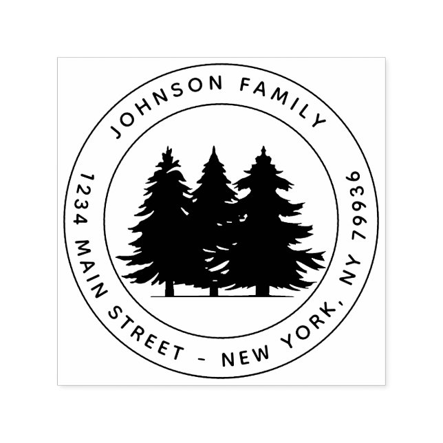 Tampon Auto-encreur Nom de famille personnalisé Signature Arrondi Adre (Design)