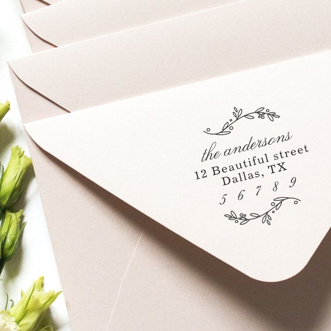 Tampon Auto-encreur Nom de famille Retour Adresse Direction de la verd (Créateur téléchargé)