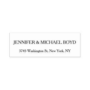 Tampon Auto-encreur Nom de famille rétro classique unique noir et blan