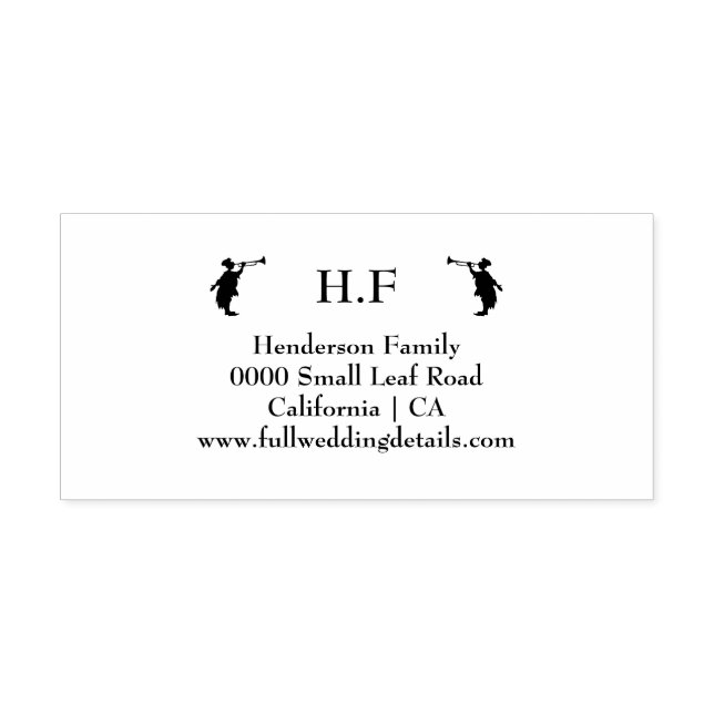 Tampon Auto-encreur Nom de famille trompette trompette silhouette mari (Design)