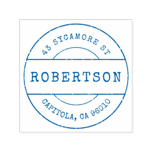 Tampon Auto-encreur Nom de famille Vintage personnalisé Adresse de ret