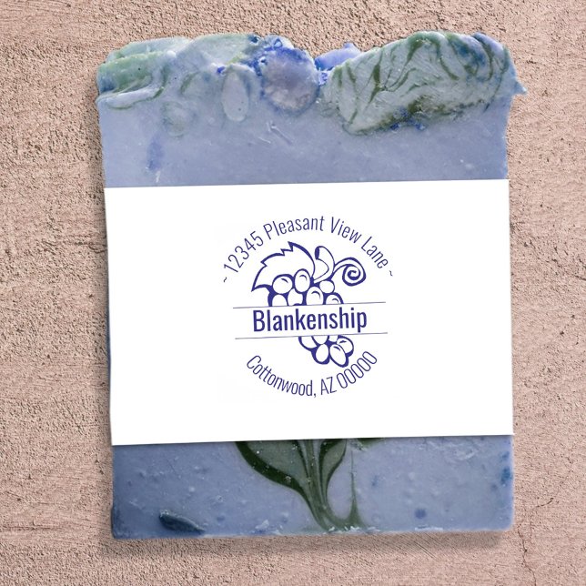 Tampon Auto-encreur Nom de l'adresse circulaire du travail des raisins (Créateur téléchargé)